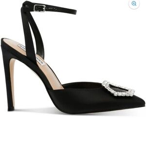 Steve Madden Black Heels with Sparkling Buckle